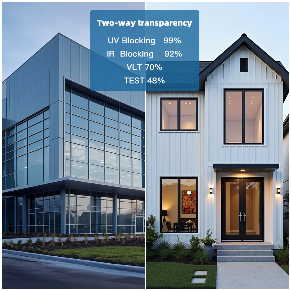 Sun Blocking UV Window Film for Home Nano Ceramic 70% VLT 92% IRR 99% UVR Explosion - Proof Solar Glass Window Film