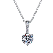 Classic women's wedding unique design 925 silver jewelry Diamond Moissanite necklace-GRA