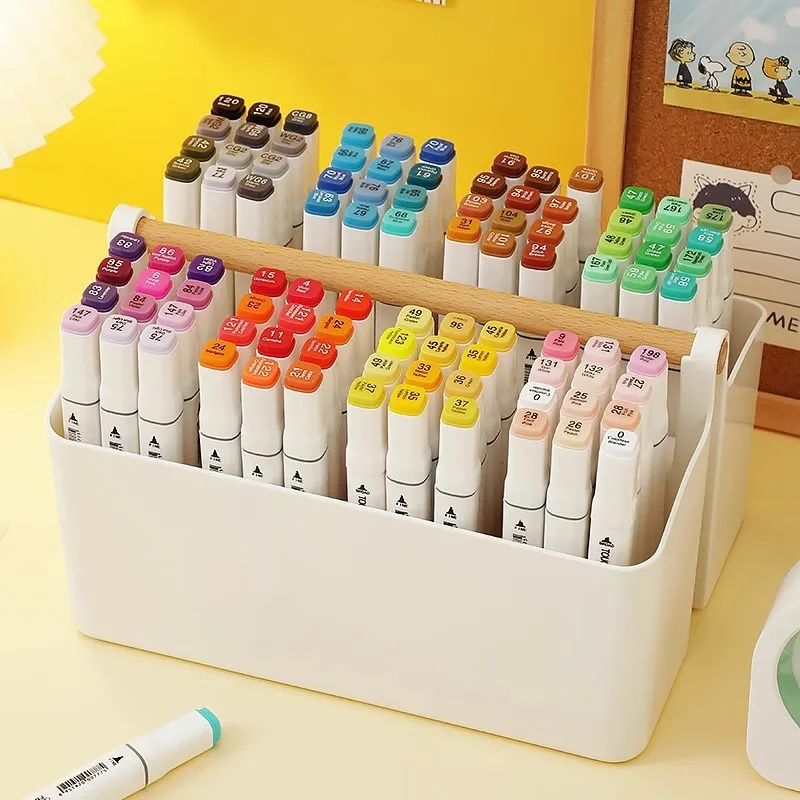 Portable Student Office Desk Organizer Rectangle-shaped Plastic Storage Box Aluminum for Markers Stationery Remote Control