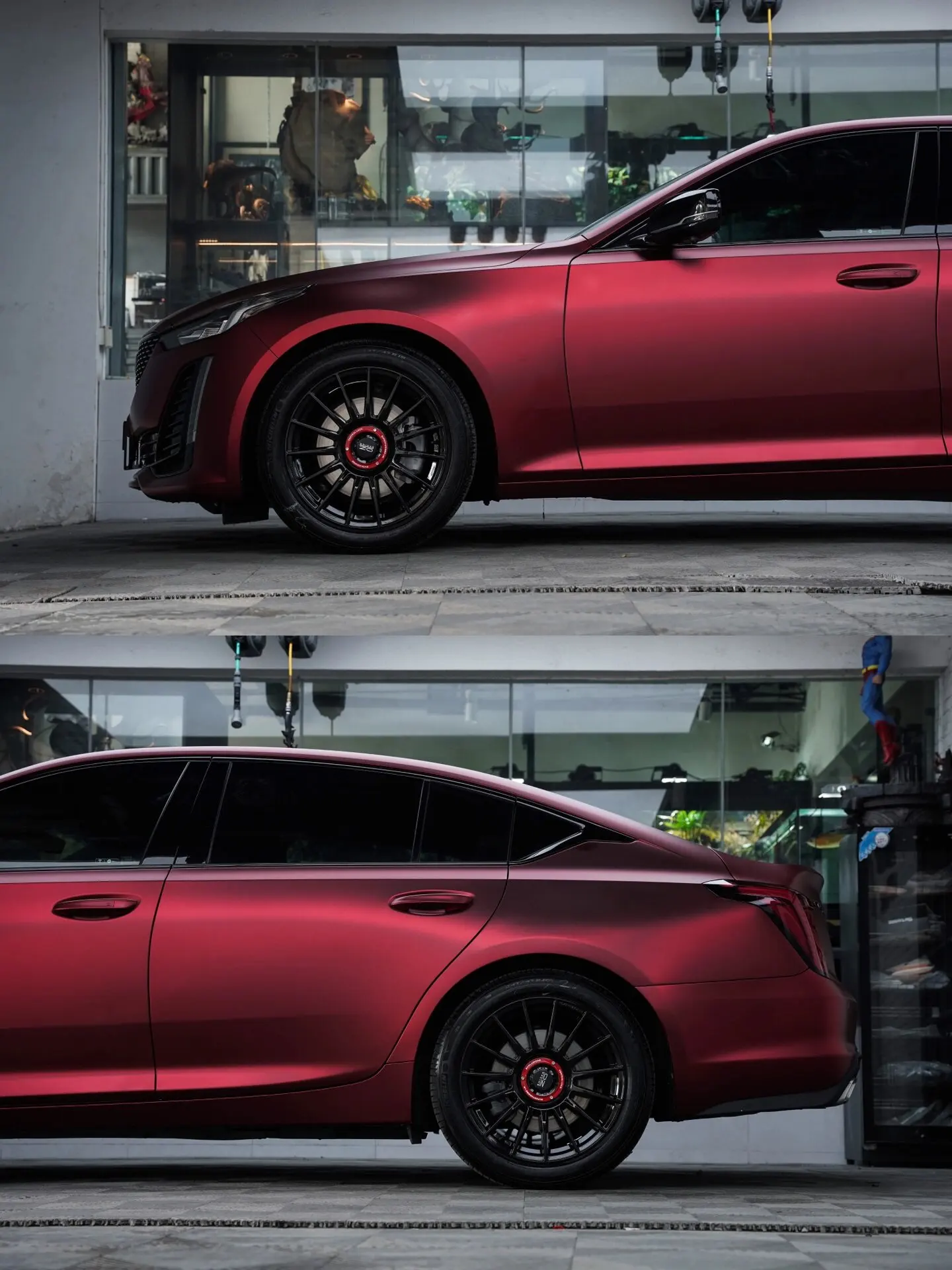 1.52 X 17m Car Wrap Vinyl Burgundy Romance Red Romantic Red Satin Chrome Car Wrap High Quality