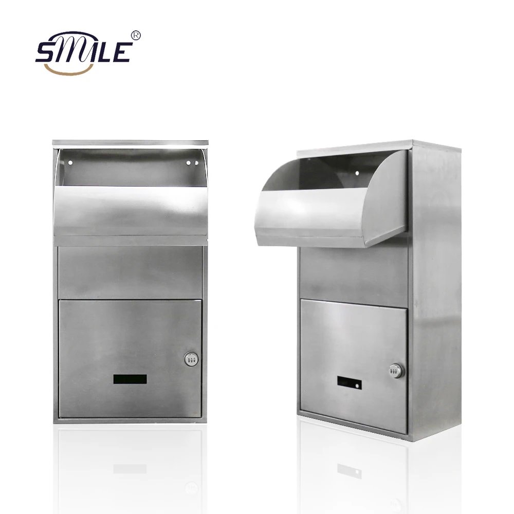 CHNSMILE Custom Outdoor Drop Box Anti-theft Parcel Box Combination Lock Stainless Steel Parcel Delivery Box