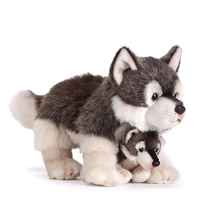 lifelike wolf stuffed animal