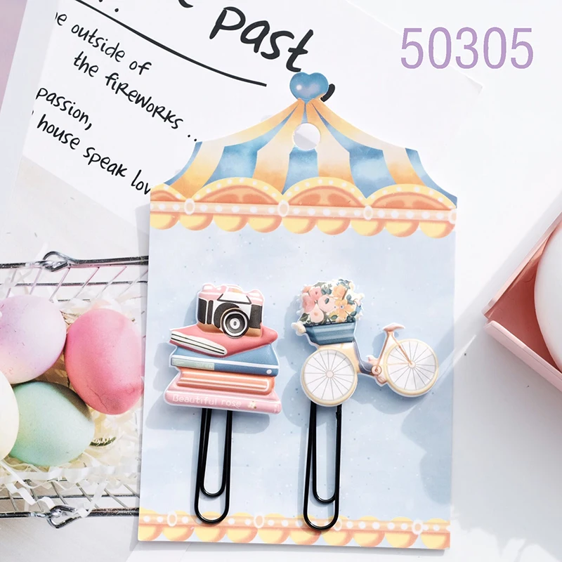 Nekoni Kawaii Stationery PVC Bookmark Reading Presents Paper Clips Fashion Paperclip for Office Stationery