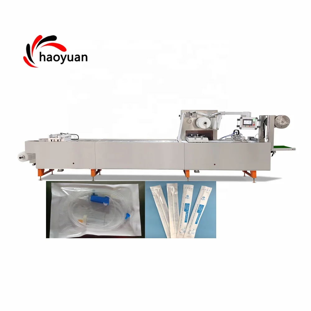 HY-420 Elektrische Horizontaler Mund-Spritze Medizinische Versorgung Flüssigkeit Blister Formpresse Pouch Thermobildner Verpackungs-Maschine