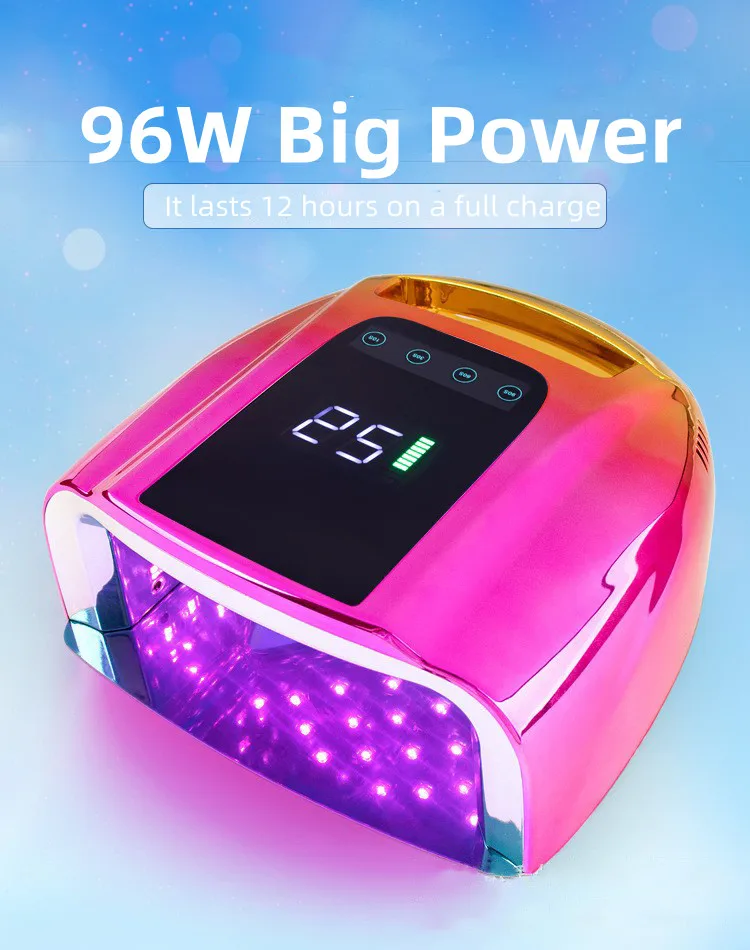 New Design 96w Fast Curing Thumb Cordless Uv Led Lamp Professional Nail