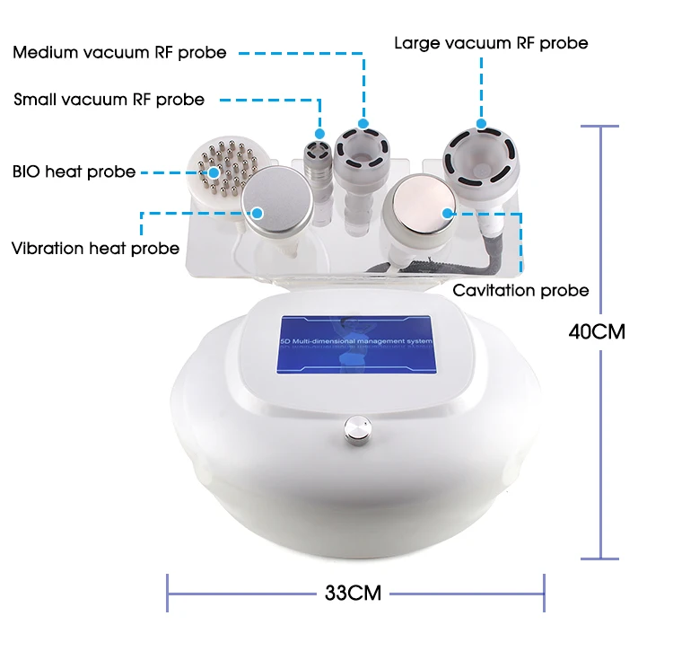 Portable 6 in 1 80k 5D Vacuum Body Cellulite Reduction Body Contouring Slimming Machine with CE