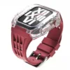 pin buckle-flash red case-wine red strap