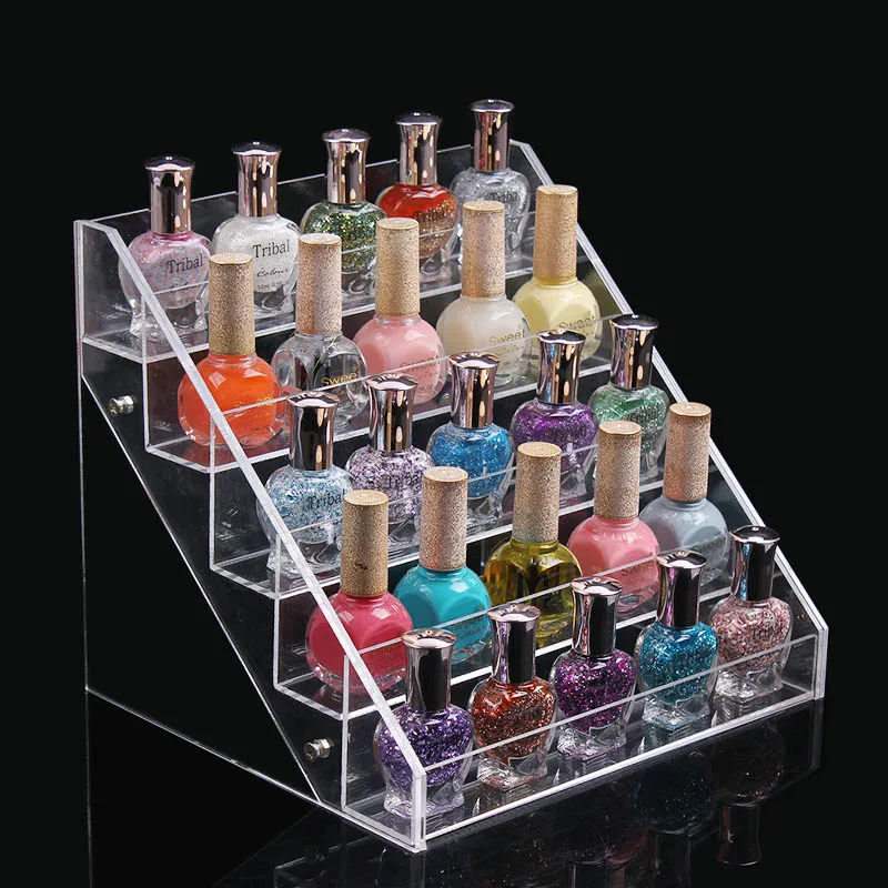 3 Tier Wall Mounted Clear Acrylic Nail Polish Display Rack