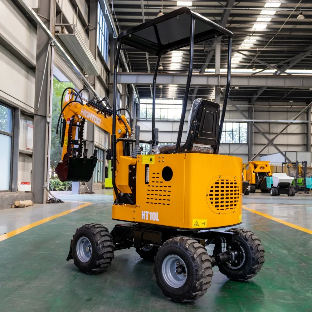 Машине за градитељство Мини HIGHTOP хидраулична ископна машина 1тон Трактор за ископавање на точковима