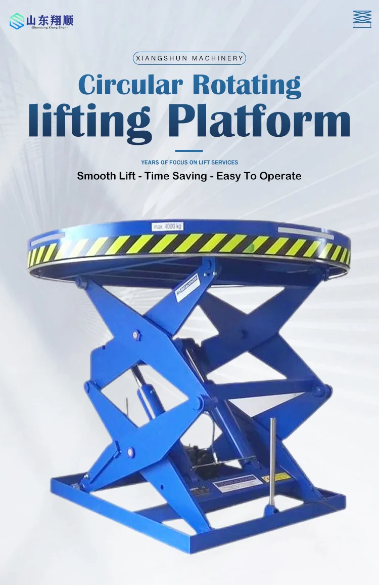 360 Rotate Stage Platform Scissor Lift Table 2000 Kg Electric Table