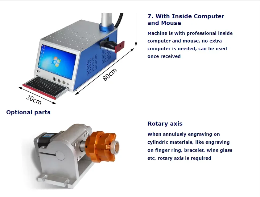Portable Small 20w 30w 50w Fiber Laser Marking Machine RAYCUS Cnc Desktop Engraving Machine with Computer for Gold and Silver
