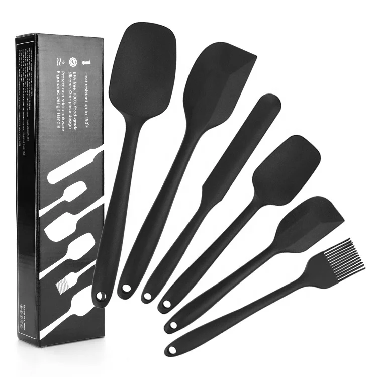 6 Piece Cake Baking Spatula And Brush Set Heat Resistant Cooking
