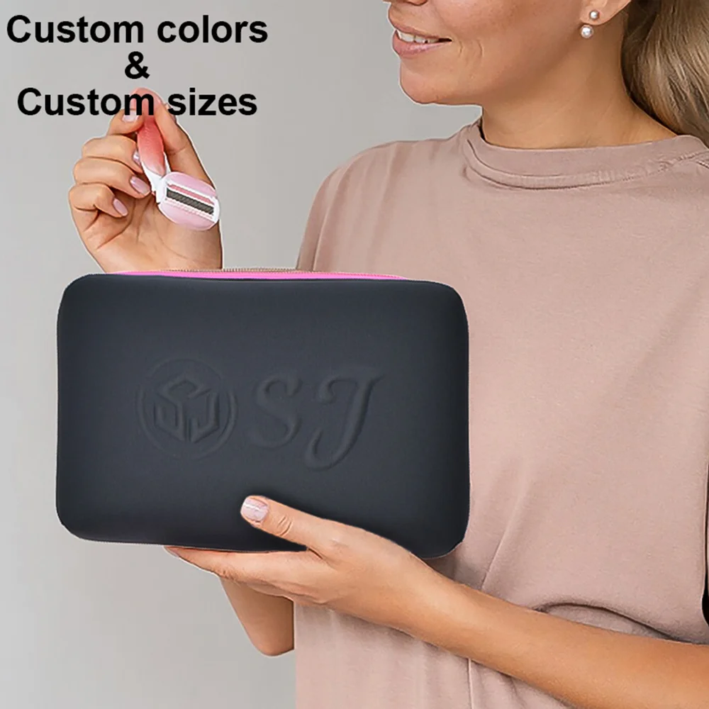 Custom logo Waterproof Purple Cosmetic Organizer Bags Small Travel Makeup Storage Bag Neoprene Zipper Pouch manufacture