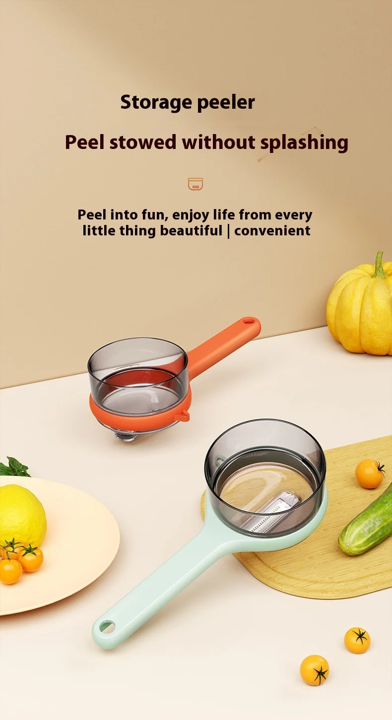 Multi-Functional Stainless Steel Fruit Vegetable Peeler Stock Storage Type Knife for Peeling Melons Splash-Proof Artifact Fruit