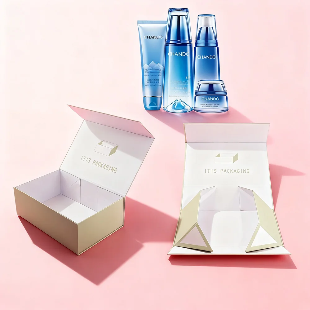 Luxury Lipstick Gift Box | Custom Grey Board Magnetic Folding | Affordable Premium Cosmetic Packaging for Brands & Retailers