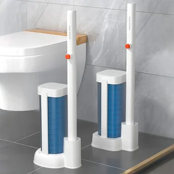 JOYBOS Disposable Household Long Handle Toilet Brush Wall-mounted Household Free Punch Toilet Brush toilet brush black