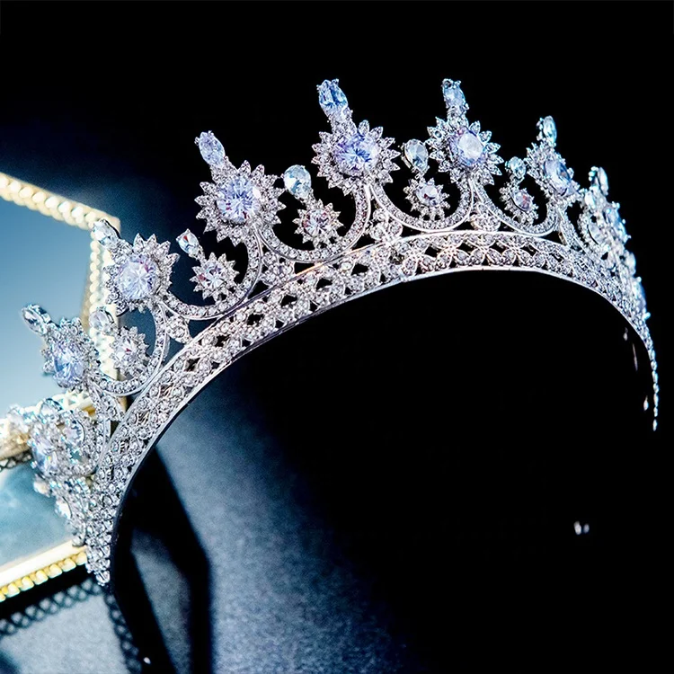 Details about   Vintage Round Crown Tiara Bridal Queen Wedding Pageant Big Hair Jewelry Crystal 