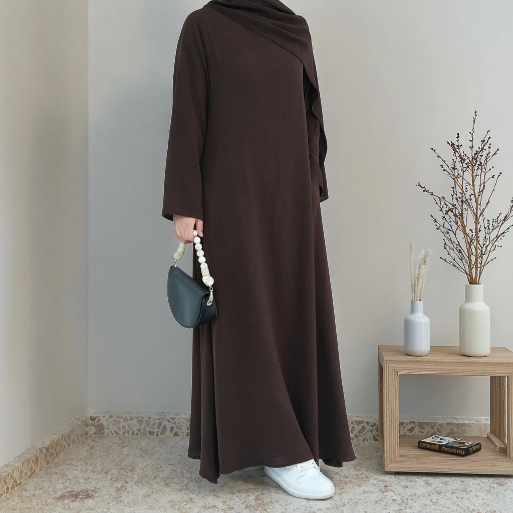 Loriya Fashion Modesty Islamic Clothing Ladies Abaya Women Muslim Dress Closed Abaya Women's Dresses Long Sleeve Dress EID Style