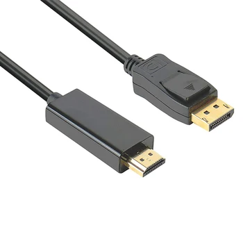 DisplayPort to HDMI 6 Feet Gold-Plated Cable, Display Port to HDMI Adapter Male to Male Black