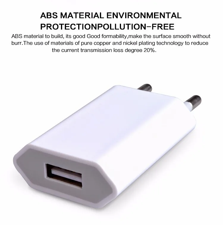 European Standard Adapter 4th Generation USB 5V1A Charging Head Mobile Phone Universal Charger