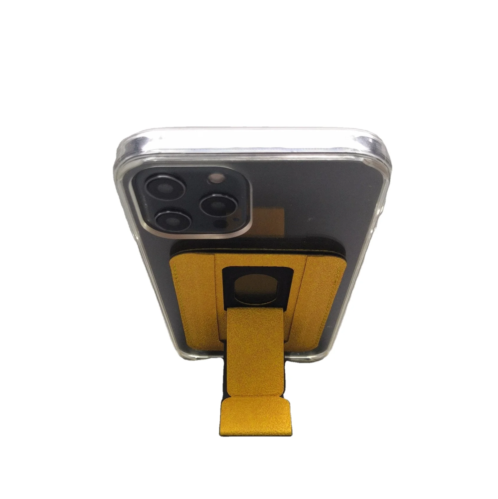 Индивидуальный дизайн, кожаный магнитный держатель для карт премиум-класса, подставка для мобильных телефонов с захватом для пальцев