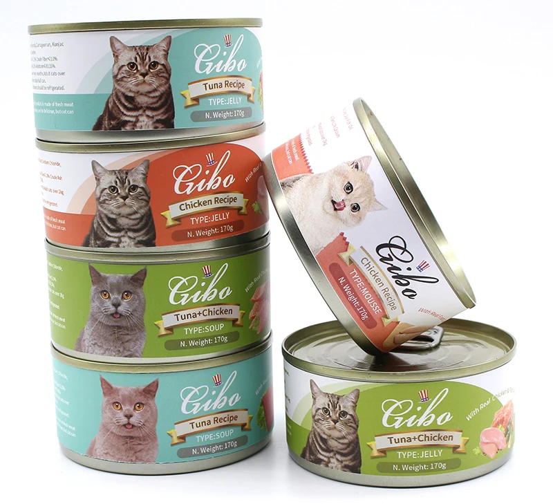 Gibo Wet Canned Food Wet Cat Food Chicken Jelly Can Wholesale