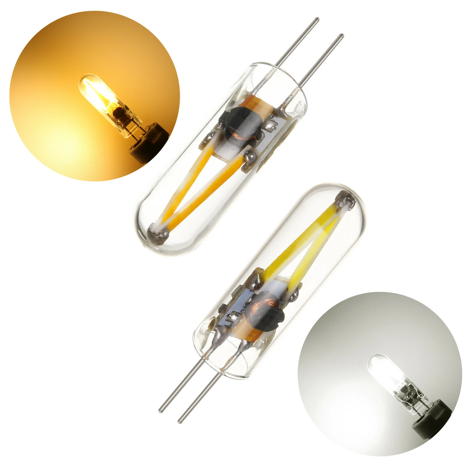 YSJX-家庭用電球, 20 個パック、LED COB ランプ DC12V 3w G4 COB-1505 ちらつきなし COB クリ 미니 G4 COB LED 필라멘트 스틱 전구 3W 12V 15W 할로겐 램프 대체 유리 커버 AC/DC 200LM 전구색/주광색|  Alibaba.com