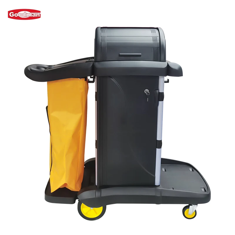 Commercial Multifunctional Janiror Equipment Hotel Hospital Cleaning Room Service Plastic Maid Trolley Housekeeping Cart supplier