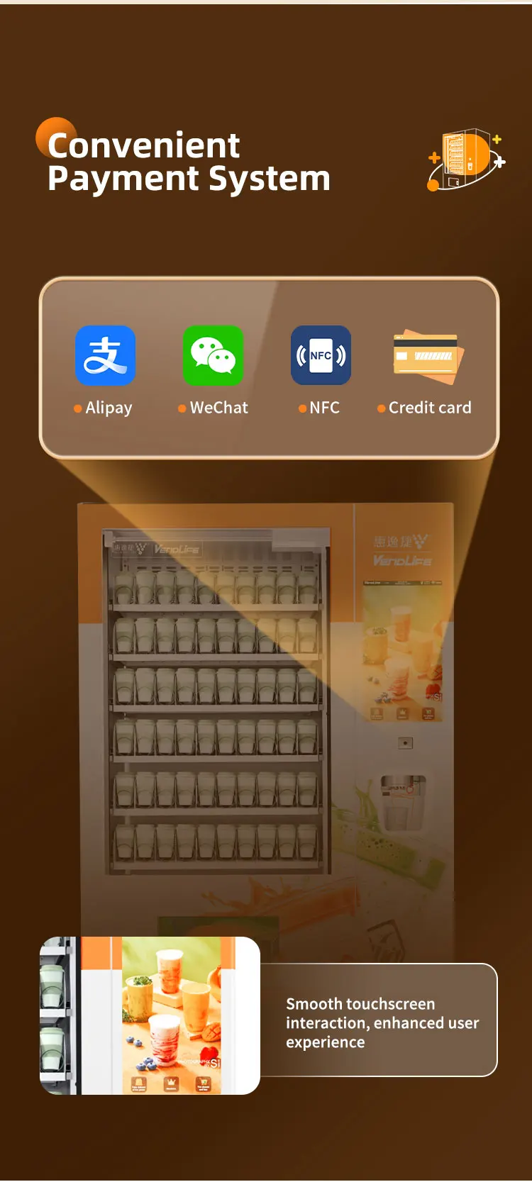 vendlife self service frozen fruit smoothie blend vending machine and cooling smoothie slushy vending machine-7