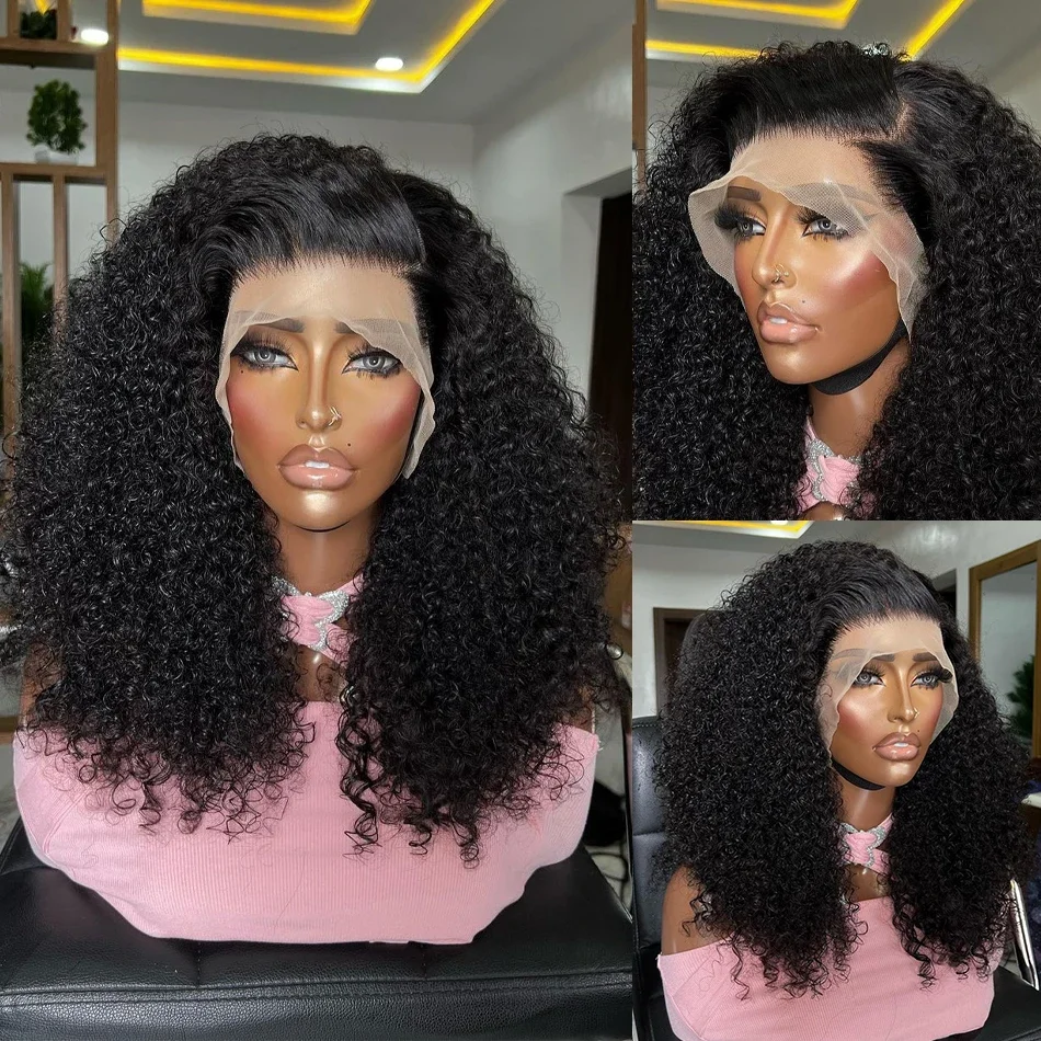 Peruca lace front curta cacheada de cabelo humano para mulher_voghion.com