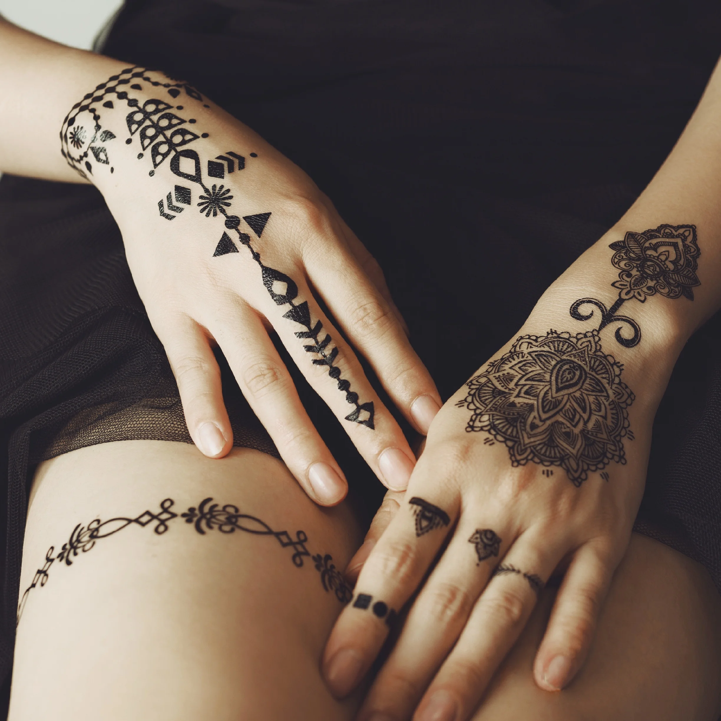 Beautiful black henna tattoos