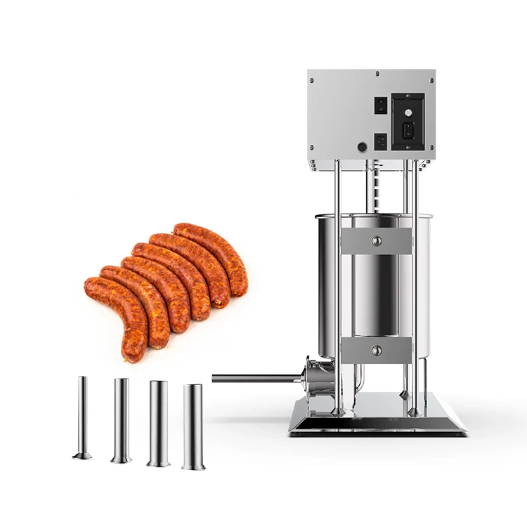 Machine à Saucisses électrique VEVOR 15L – Poussoir Vertical 4 Tubes, Inox Alimentaire, 260W