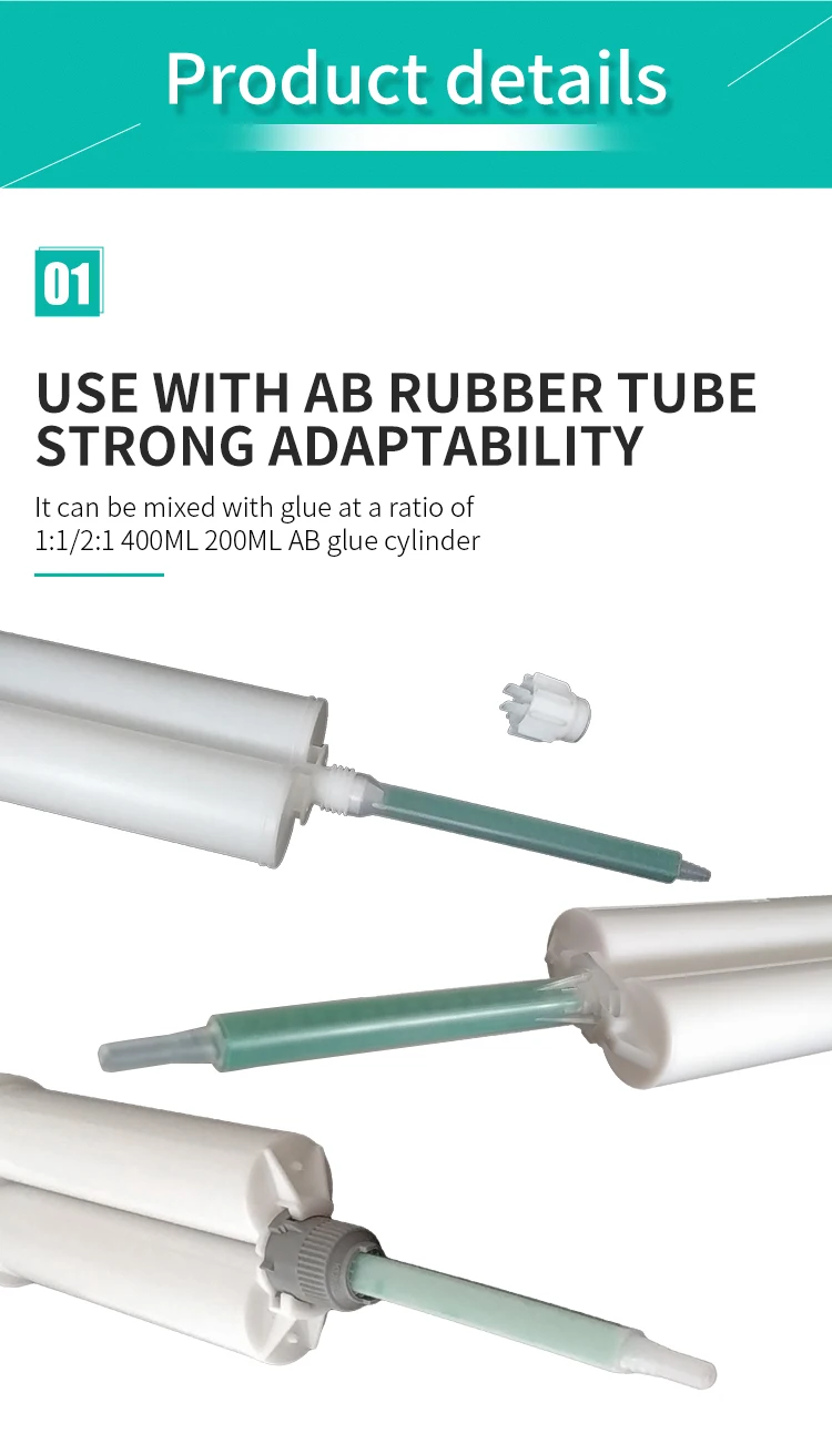 Multiple Models Square Plastic Mixers Tip Mixing Cannula Cartridge