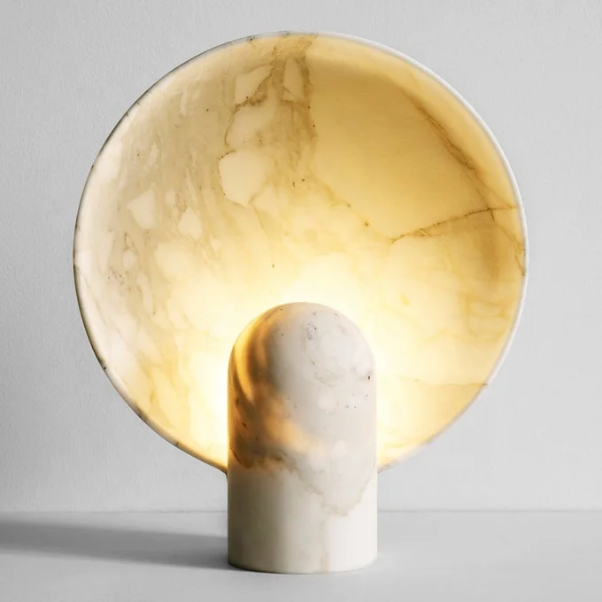 JY6124 Bronze & White Marble Antique Table Lamp | Wholesale