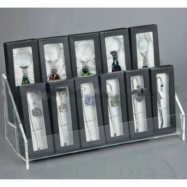 12 Pieces Acrylic Wine Bottle Stopper Display Holder Rack,Acrylic Two