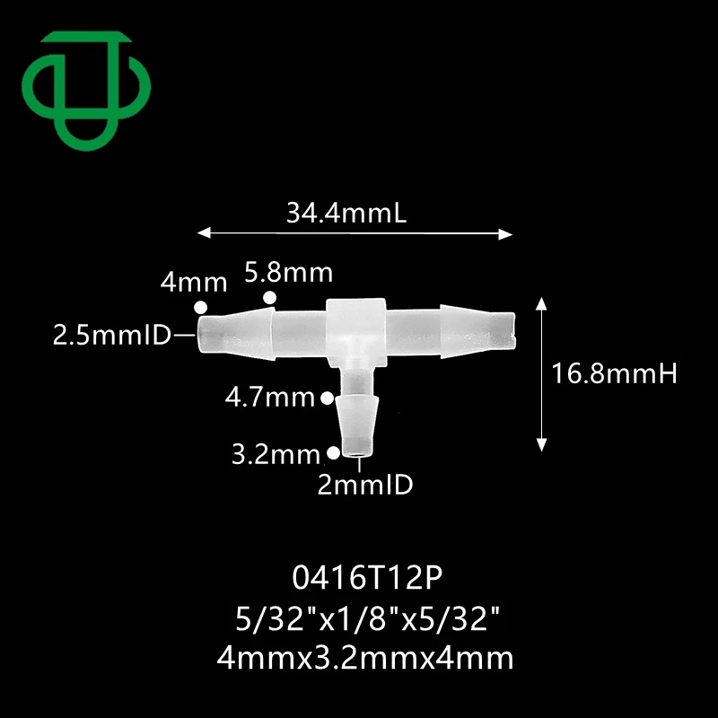 Connettore Tubo Flessibile a Forma di T Riduttore 4 MM 6 MM Plastica