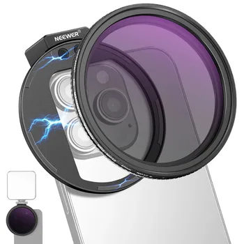 HD Variable ND Filter NEEWER Clip on 67mm ND2-32 Magnetic Phone Lens Filter Kit for 15 Pro Max 14 13 S22 S23 Ultra