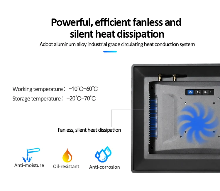 Fanless Dustproof Computer High Powered Fanless Industrial Computer with IP65 Waterproof Touch Screen