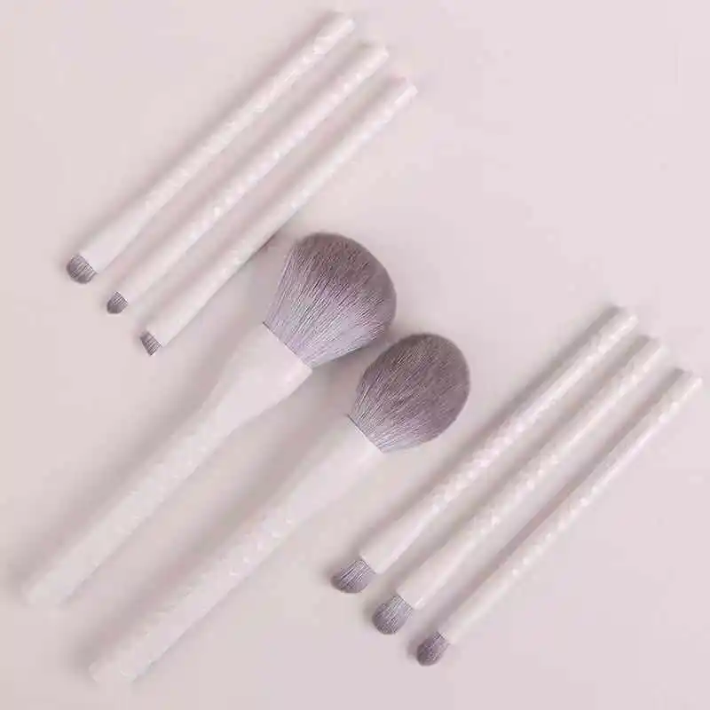 8Pcs Multi Gradient Color Handle Strong Power Powder Brush Powder Eye Shadow Foundation Brushes Make