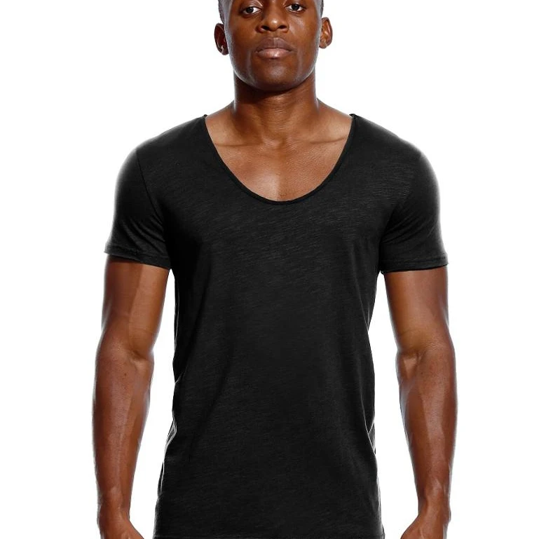 Process maternal Statistical Men's T-shirts With Deep O-neck Loose Fashion Invisible Undershirt Slim  Short Sleeves - Buy Deep V-neck T Shirt For Men,Loose Deep V-neck T Shirt  For Men,Slim Loose Deep V-neck T Shirt For