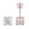 Boucles d'oreilles en or rose 10 carats avec diamants de laboratoire