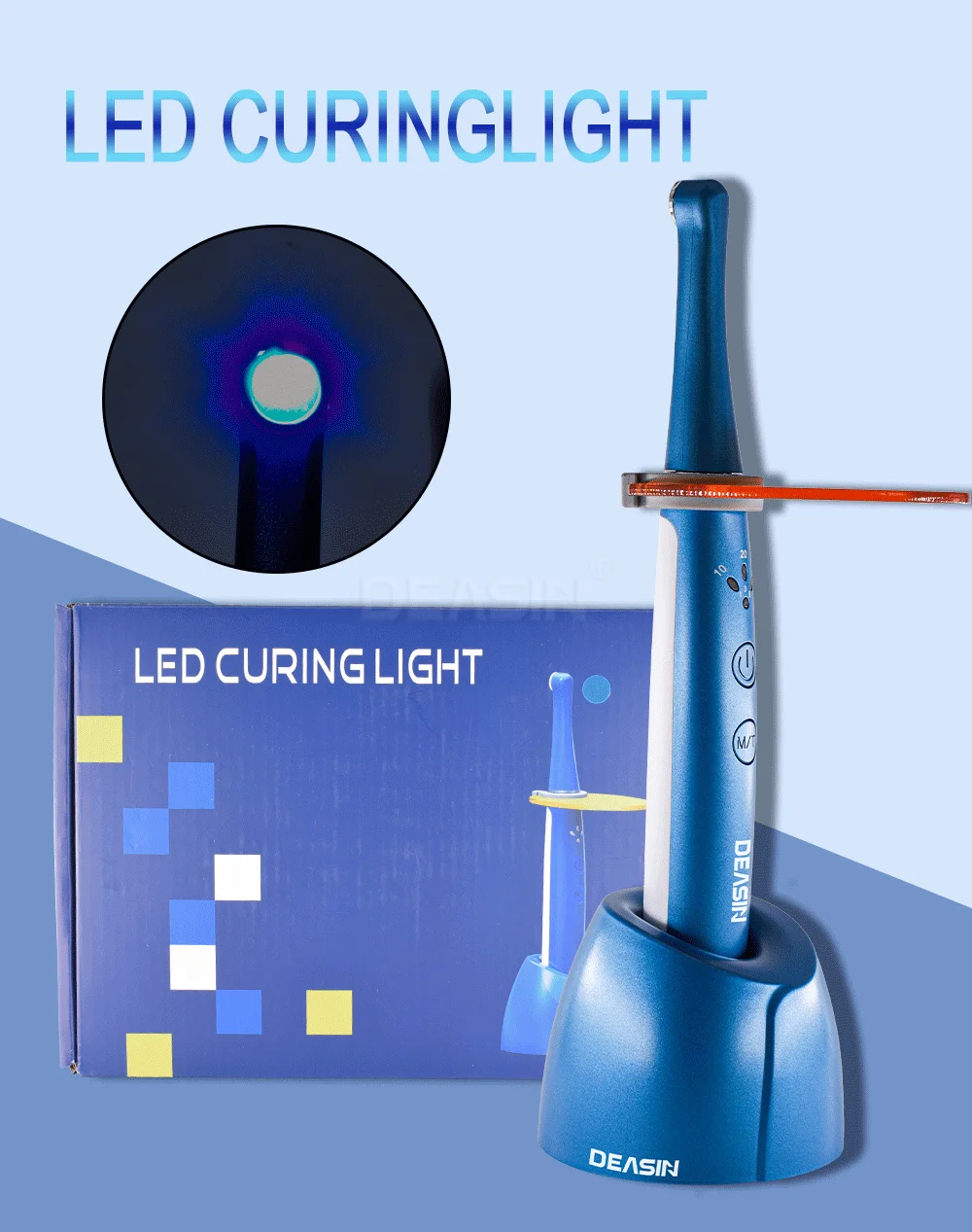 AZDENT Dental LED Curing Light - 1600mw/cm² High Power, 1-Second Fast Cure For Composites 7 thumbnail image