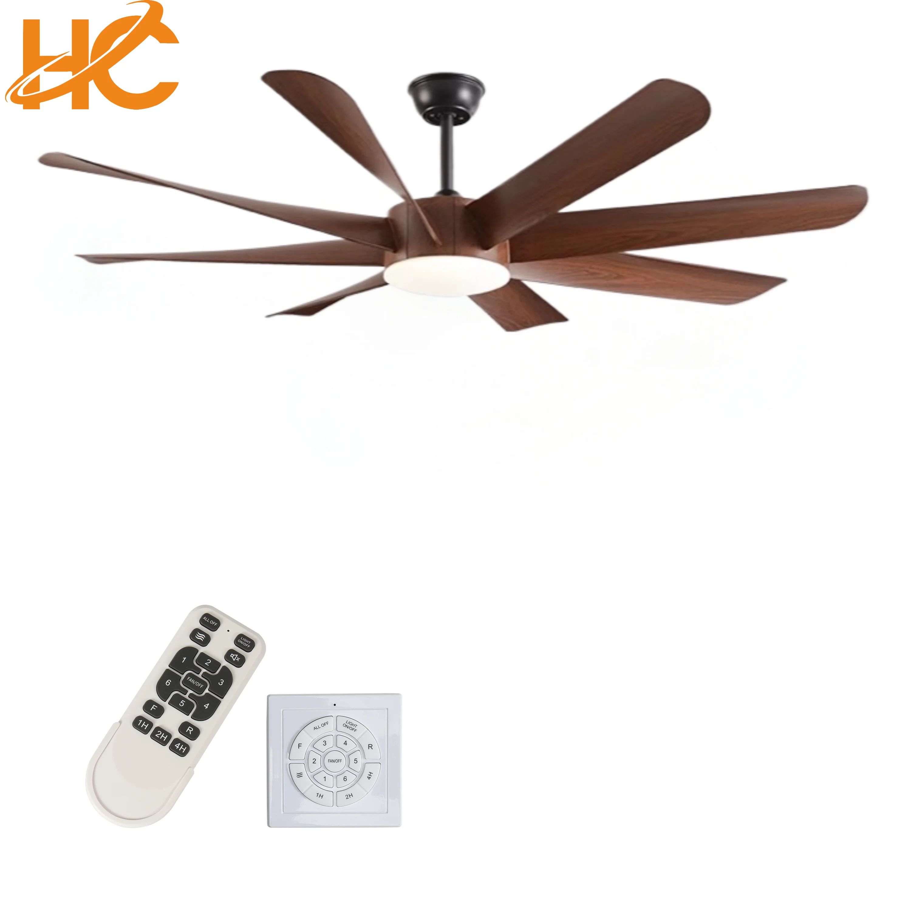 60 Pulgada Malaking Ceiling Fan at Remote 22W LED Liwanag Reversible DC Motor ABS Fan