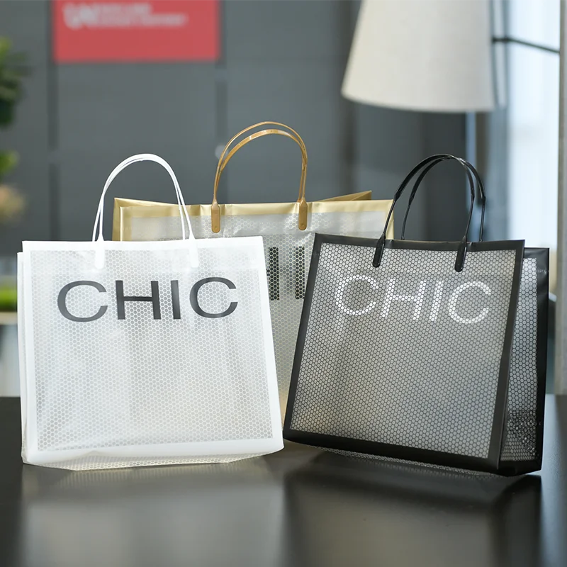 product custom logo designer side gusset plastic shopping bags with handle soft hardness gift bags for clothing  shoes-8