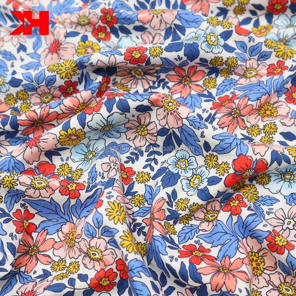 Kahn Custom Floral Printed Fabrics Printing Cotton Poplin Wholesale For ...