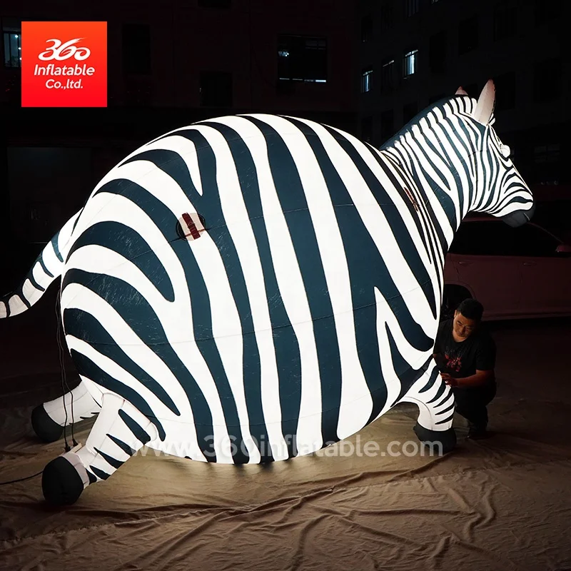 Customizable Commercial Advertising Inflatables Fat Zebra Mascot for Shopping Mall Festival Decorations
