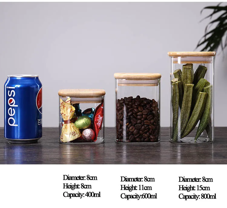 Environmental Friendly Borosilicate Glass Stackable Airtight Square ...