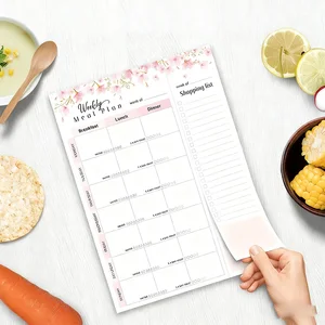 Low Moq Custom Printed Magnetic Note Pad Refillable Weekly Meal Planner Journal Organizer Agenda Notebook for Office Home Fridge