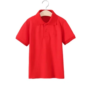 Wholesale Customization Design Summer Children Clothing  100% Cotton Solid Blank Plain Boys  Polo T-Shirt for Kids