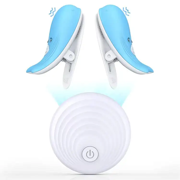 2023 New Vibrating Breast Clamps Electric Stimulator With Remote Control Dual Head Nipple Clip Vibrators 2